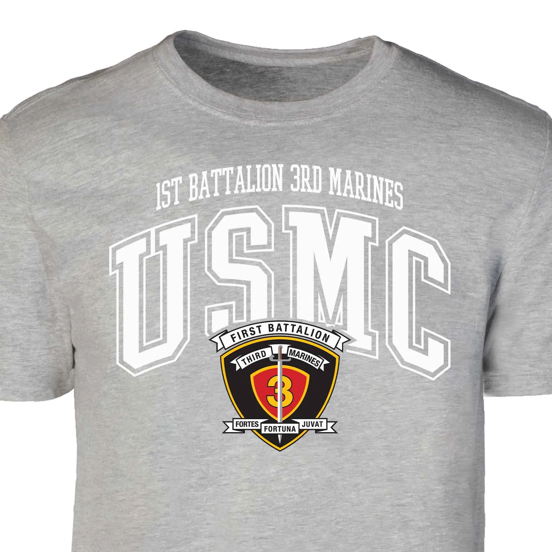 1st Battalion 3rd Marines Arched Patch Graphic T-shirt