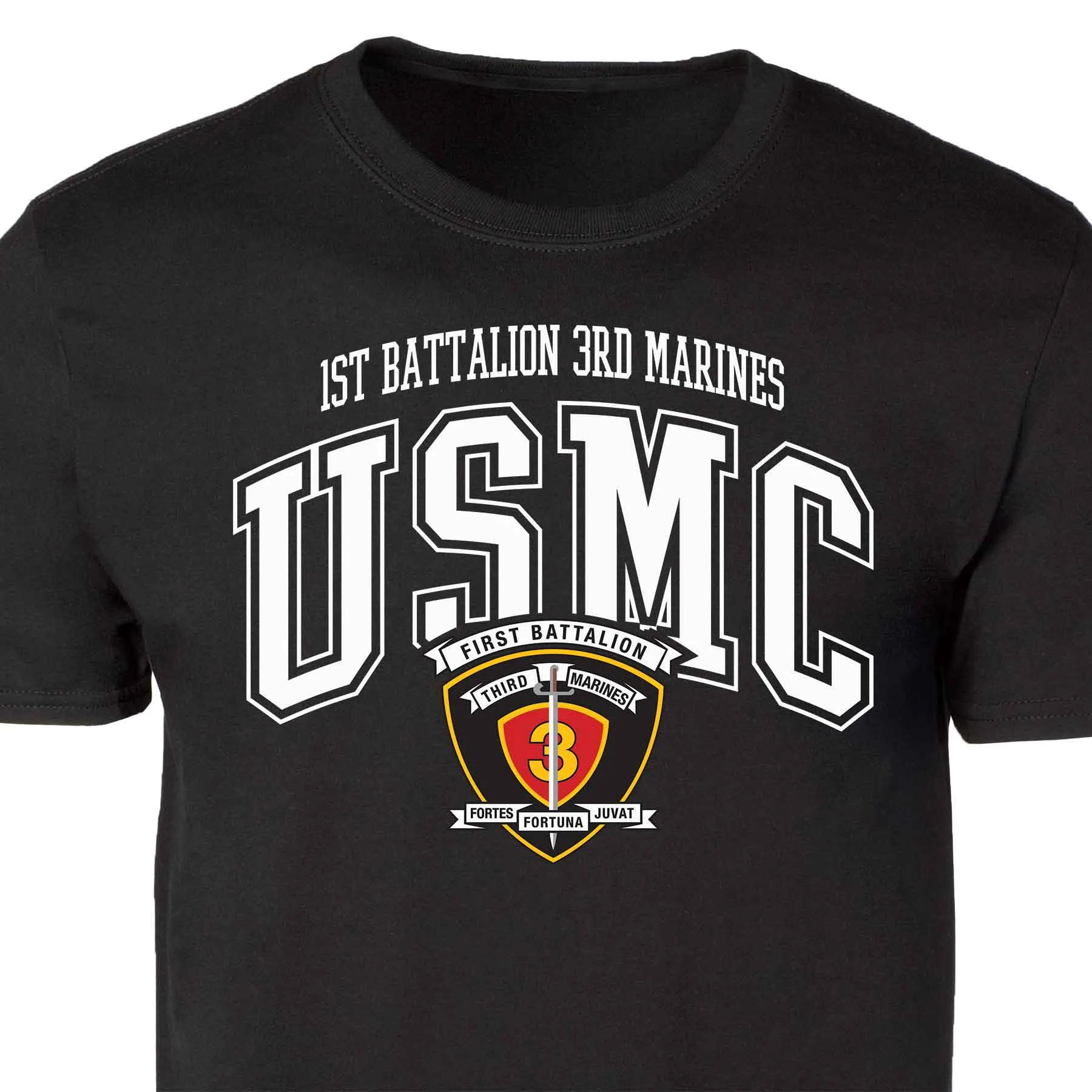 1st Battalion 3rd Marines Arched Patch Graphic T-shirt