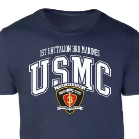 1st Battalion 3rd Marines Arched Patch Graphic T-shirt