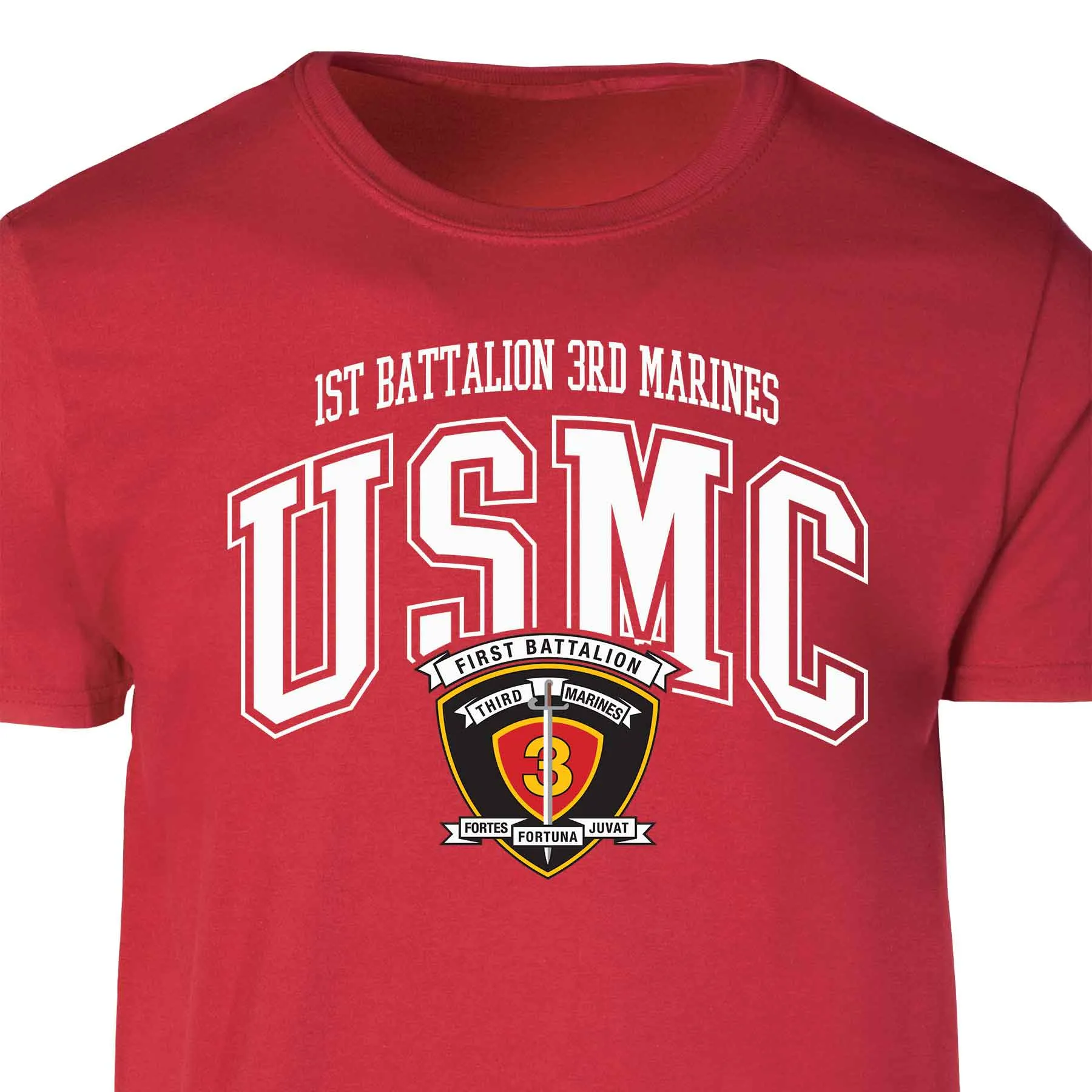 1st Battalion 3rd Marines Arched Patch Graphic T-shirt