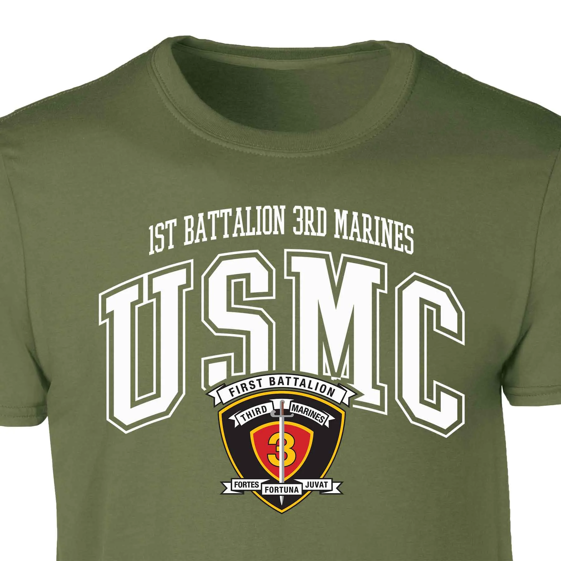 1st Battalion 3rd Marines Arched Patch Graphic T-shirt