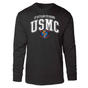 1st Battalion 4th Marines Arched Long Sleeve T-shirt