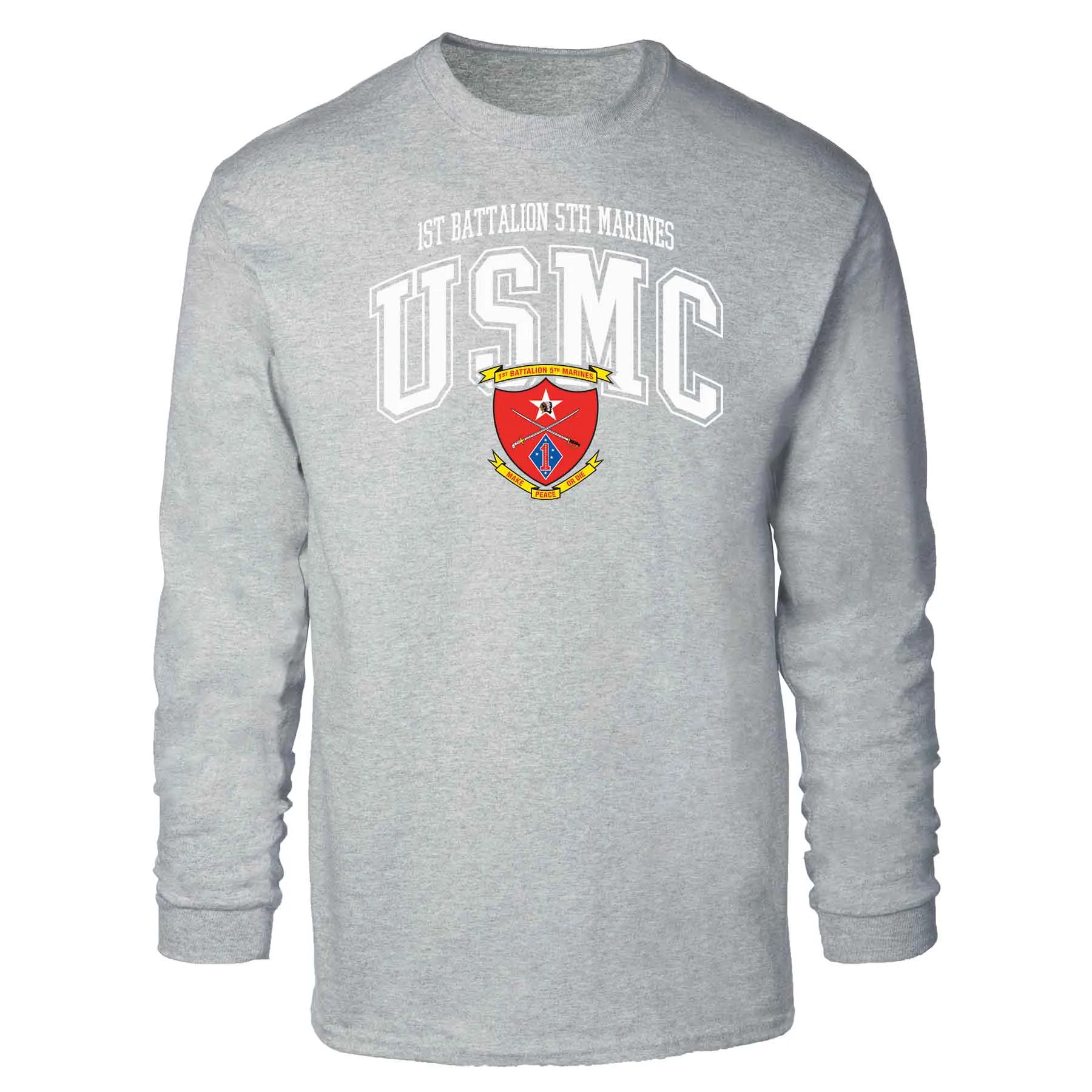 1st Battalion 5th Marines Arched Long Sleeve T-shirt