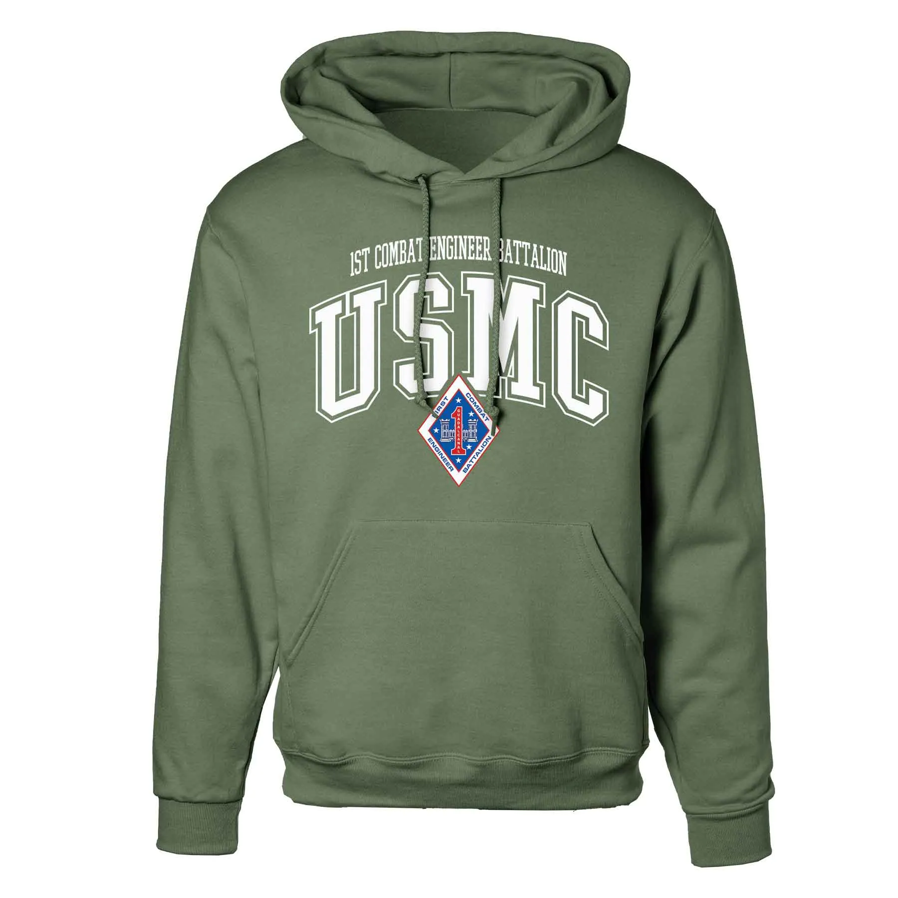 1st Combat Engineer Battalion Arched Hoodie