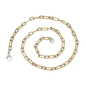 316L Stainless Steel Two Tone Gold And Silver Plating Chain For Men