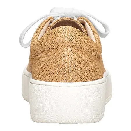 Aerosoles Term Paper Nude Lace Up Fabric White Platform Tennis Shoe Sneaker