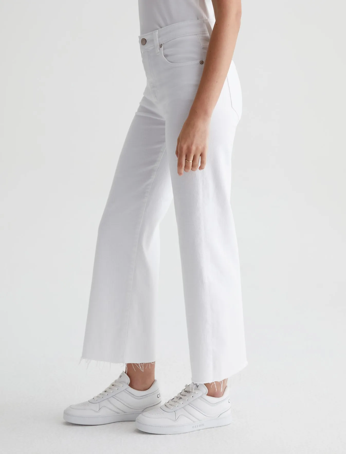 AG Saige Wide Leg Straight Crop Jean in Modern White