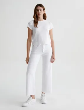 AG Saige Wide Leg Straight Crop Jean in Modern White