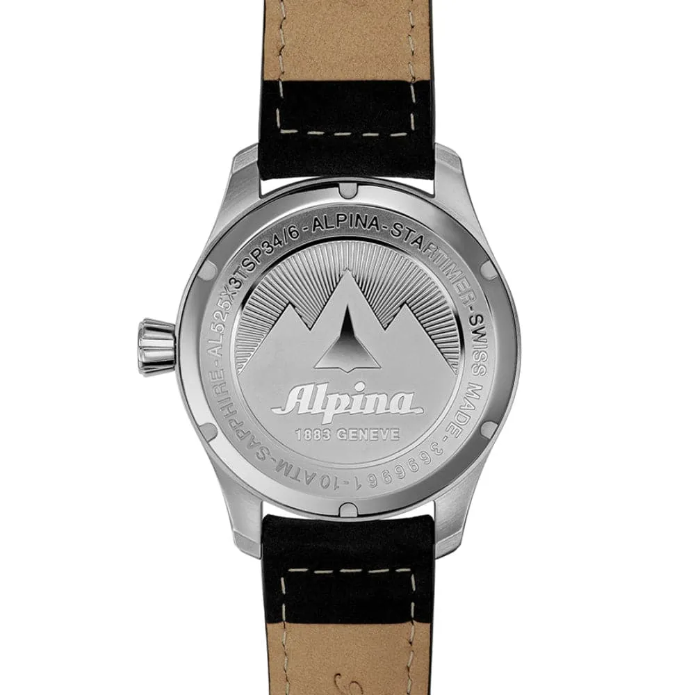 ALPINA STARTIMER AL-525S3S6 BLACK LEATHER MEN WATCH