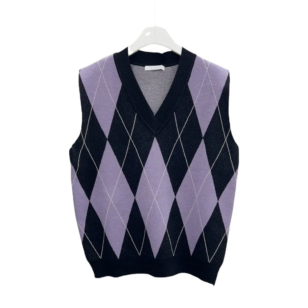 Argyle Knit Vest K0302