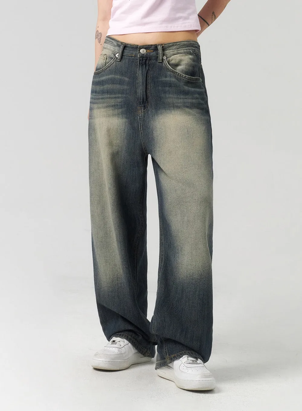 Baggy Dark-Wash Jeans CL314