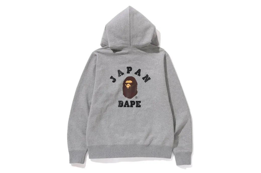 Bape Japan College Zip Hoodie 'Grey'