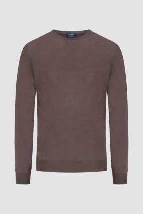 Barba Napoli Brown Round Neck Paricollo Sweater