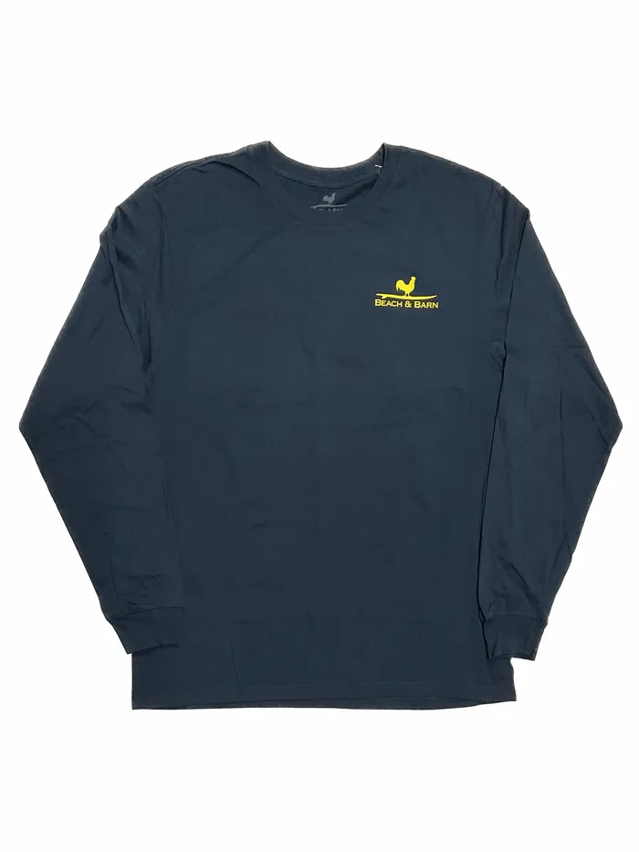 Beach & Barn WAVY GRAVY Long Sleeve Tee Navy