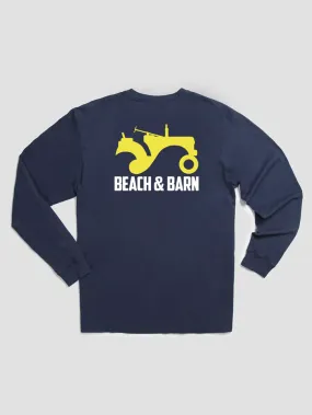 Beach & Barn WAVY GRAVY Long Sleeve Tee Navy