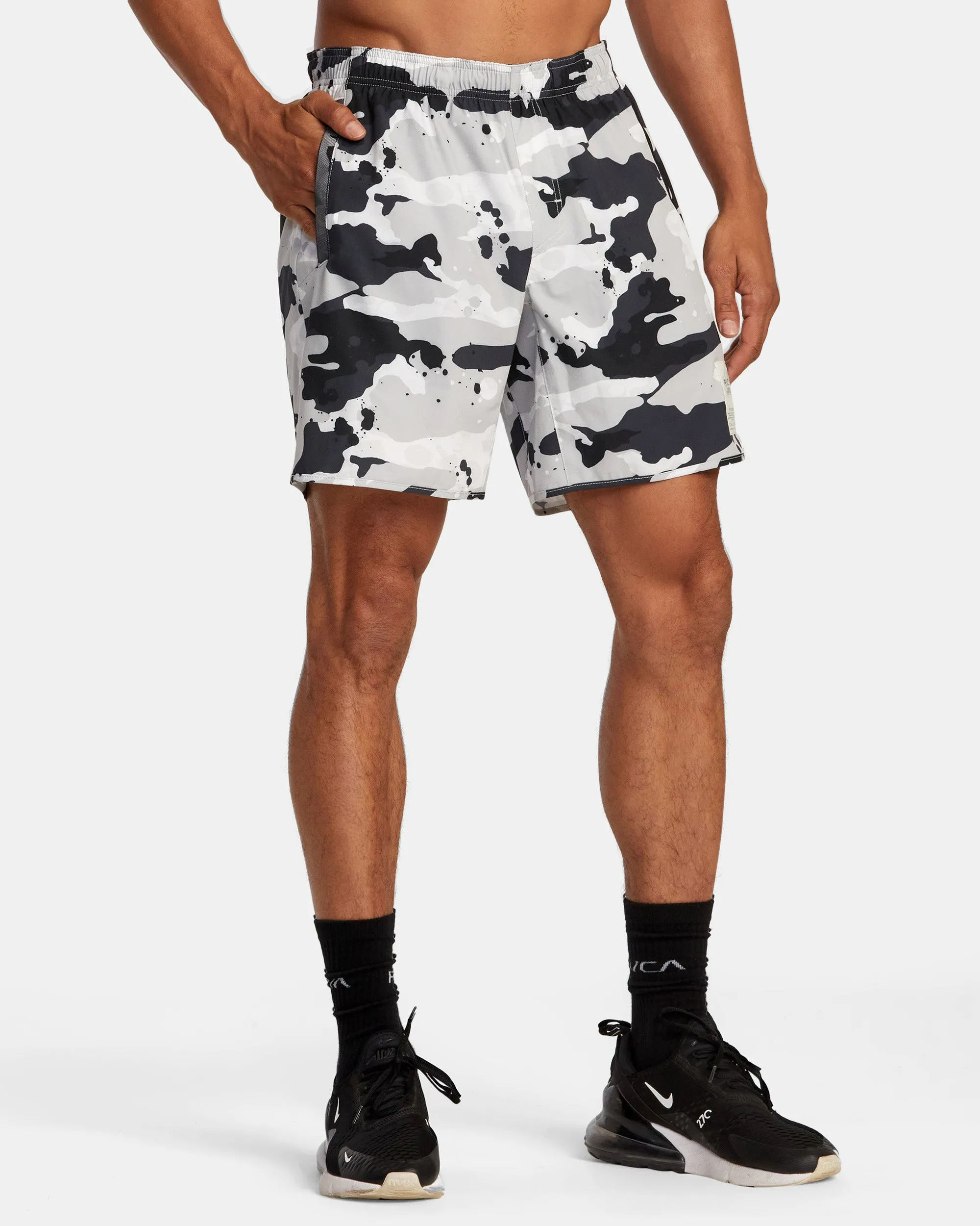 Bedwin x Stash 17" Elastic Waist Walkshorts - Black/White