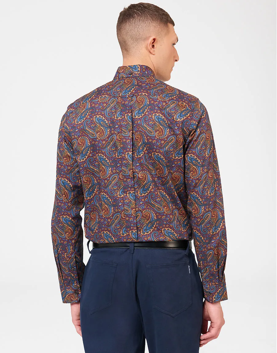 Ben Sherman Aubergine Paisley Print Shirt