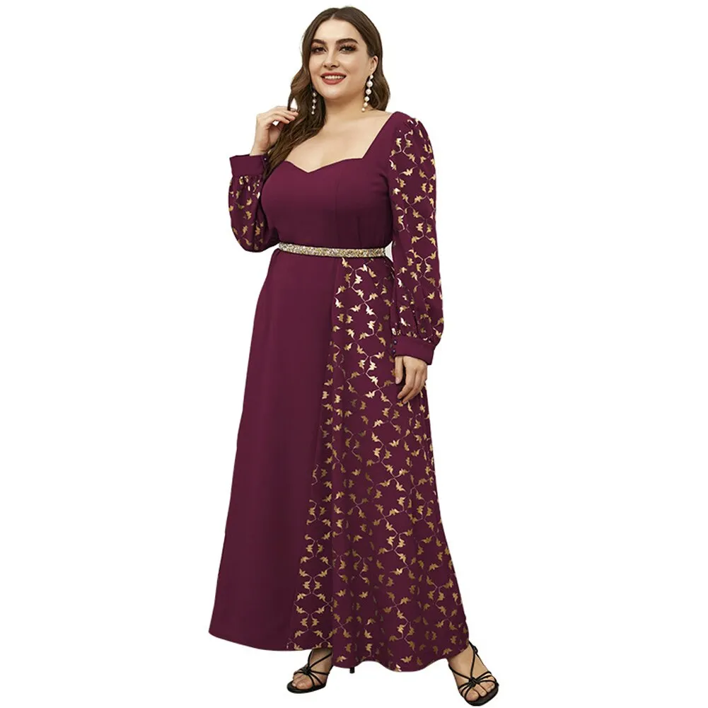 BerriesJam - 2024Plus Size Middle East Arab Muslim Elegant Vintage Party Dress