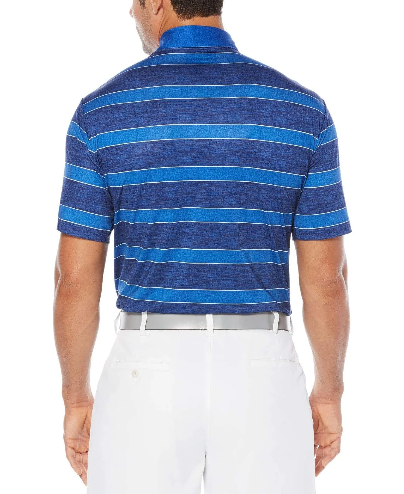 Big & Tall Opti-Dri Heathered Rugby Stripe Polo