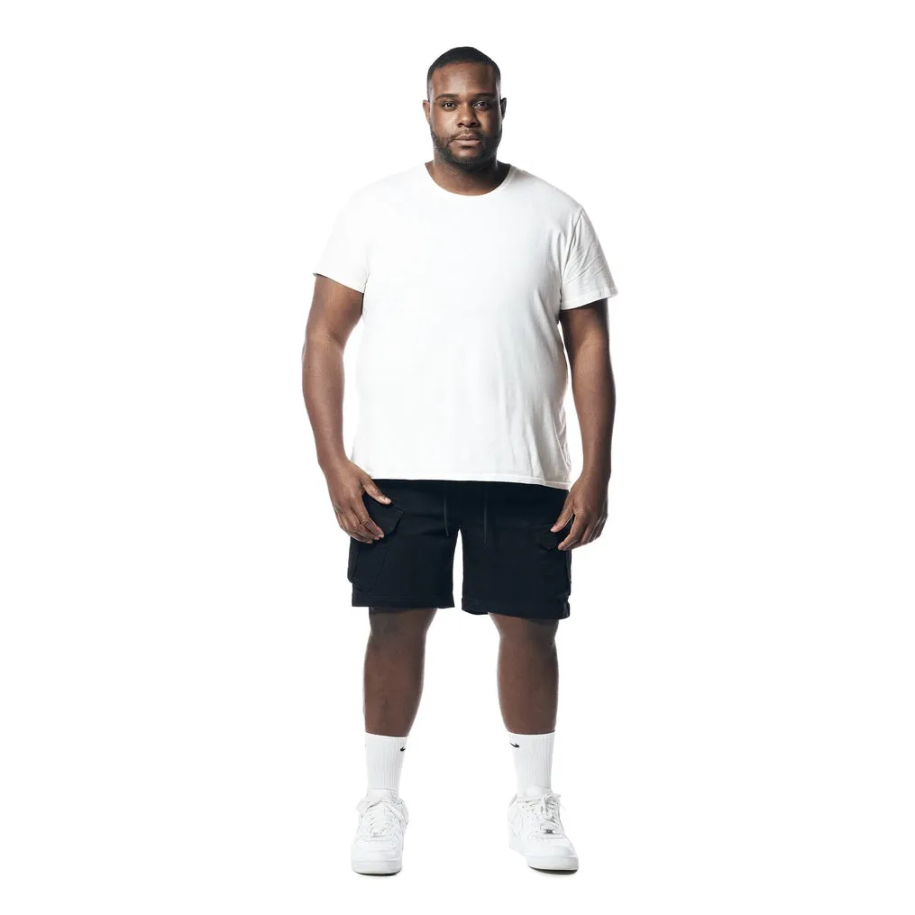 Big and Tall - Essential Knit Twill Cargo Shorts - Black