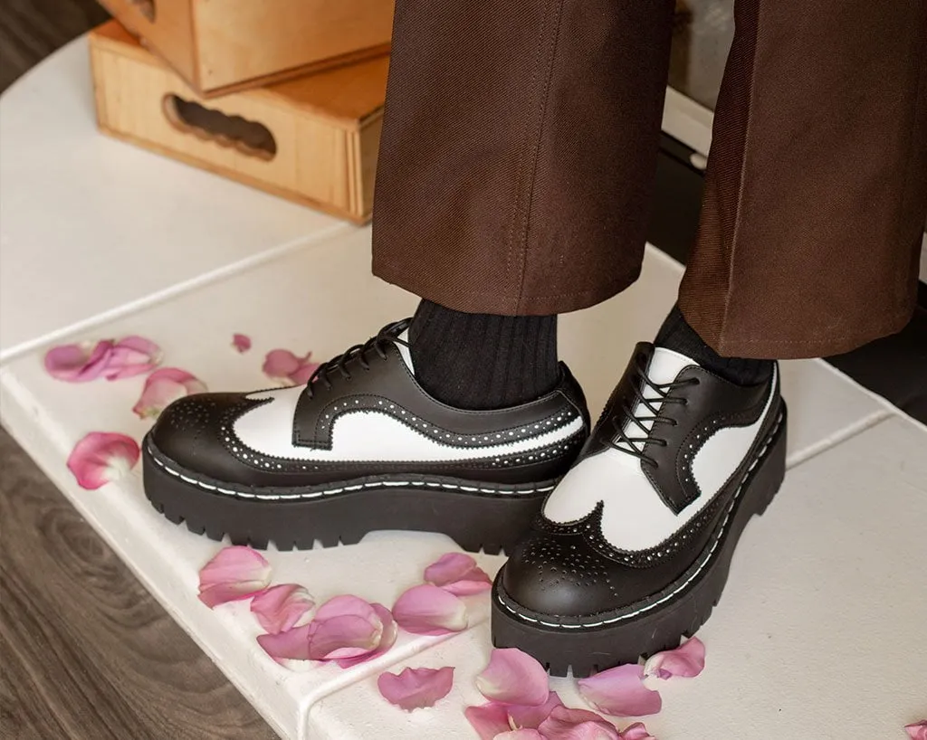 Black & White Double Decker Brogue