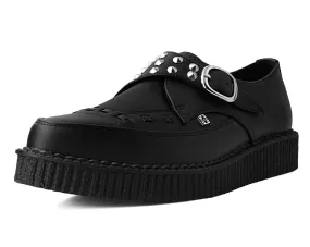 Black TUKskin™ Studded Buckle Pointed Creeper