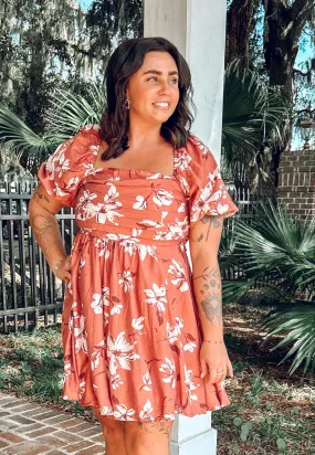 Blossom Floral Mini Dress | Terrecotta