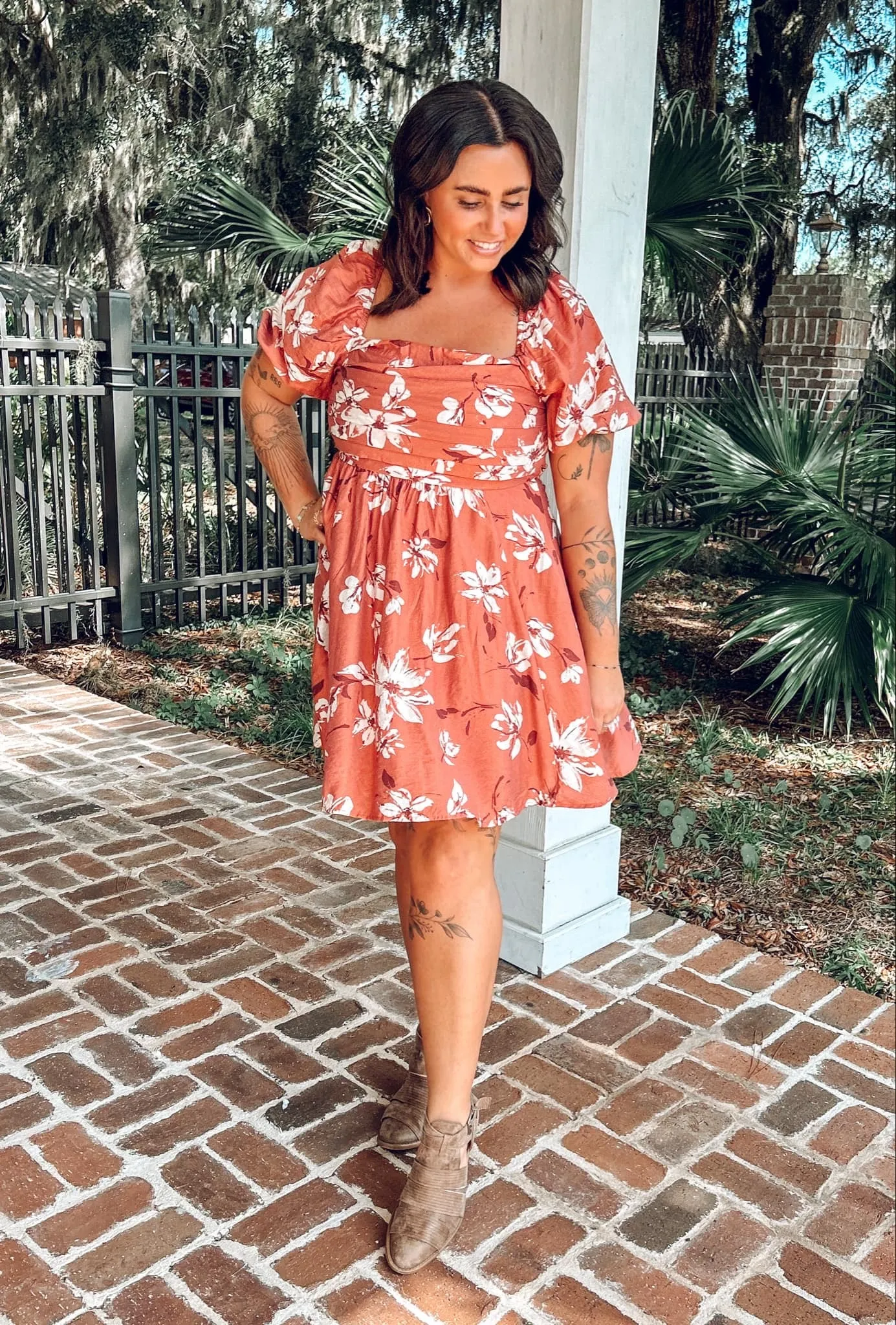 Blossom Floral Mini Dress | Terrecotta