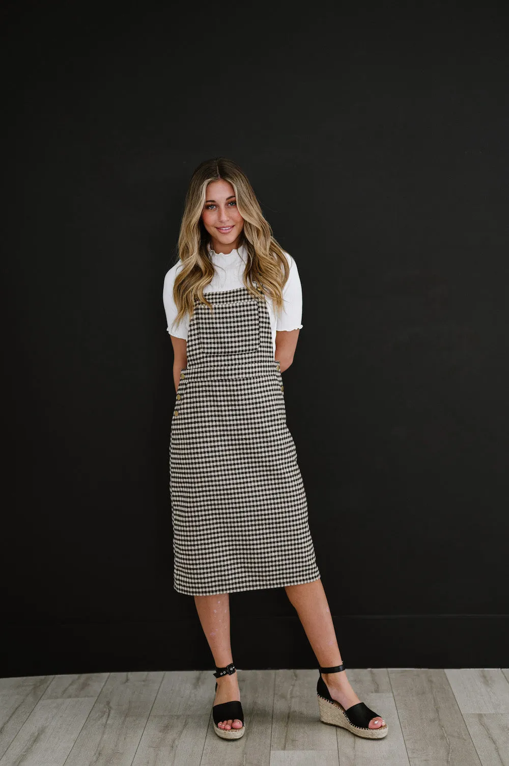 Bonnie Overall Dress in Brown