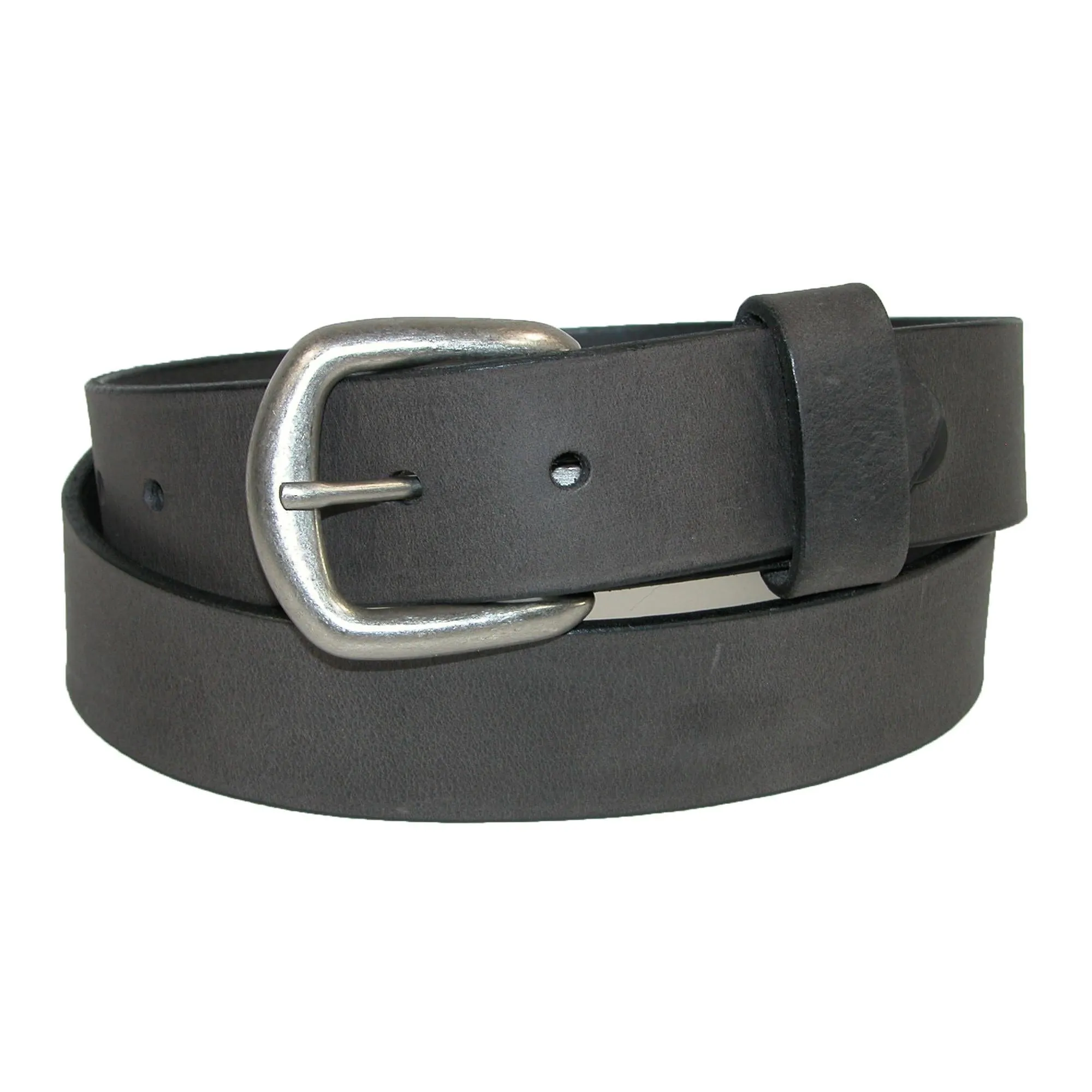 Boston Leather Men's Oil Tanned Leather Belt with Removable Buckle