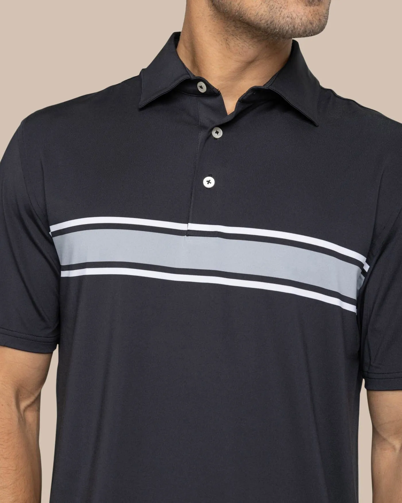 Brenton Chest Stripe Performance Polo