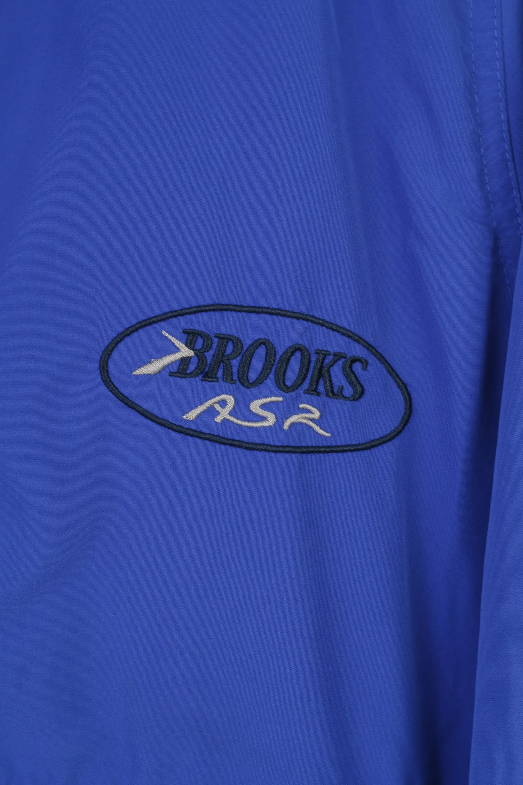 Brooks Men L Jacket Blue Navy Sport Lightweight Full Zipper Vintage Top