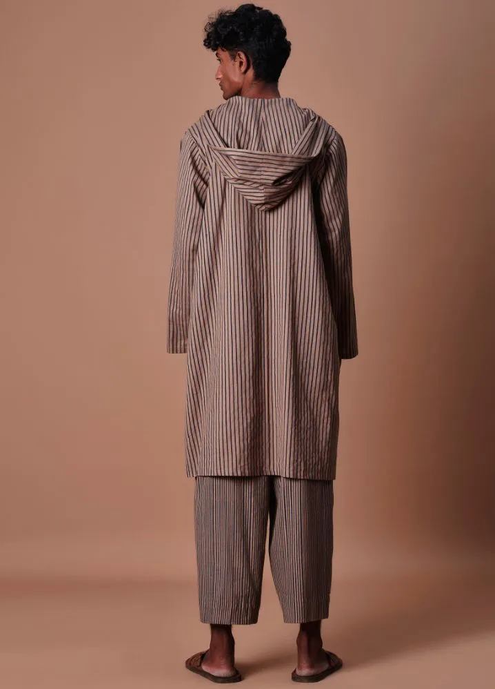 Brown Striped Men's Trousers