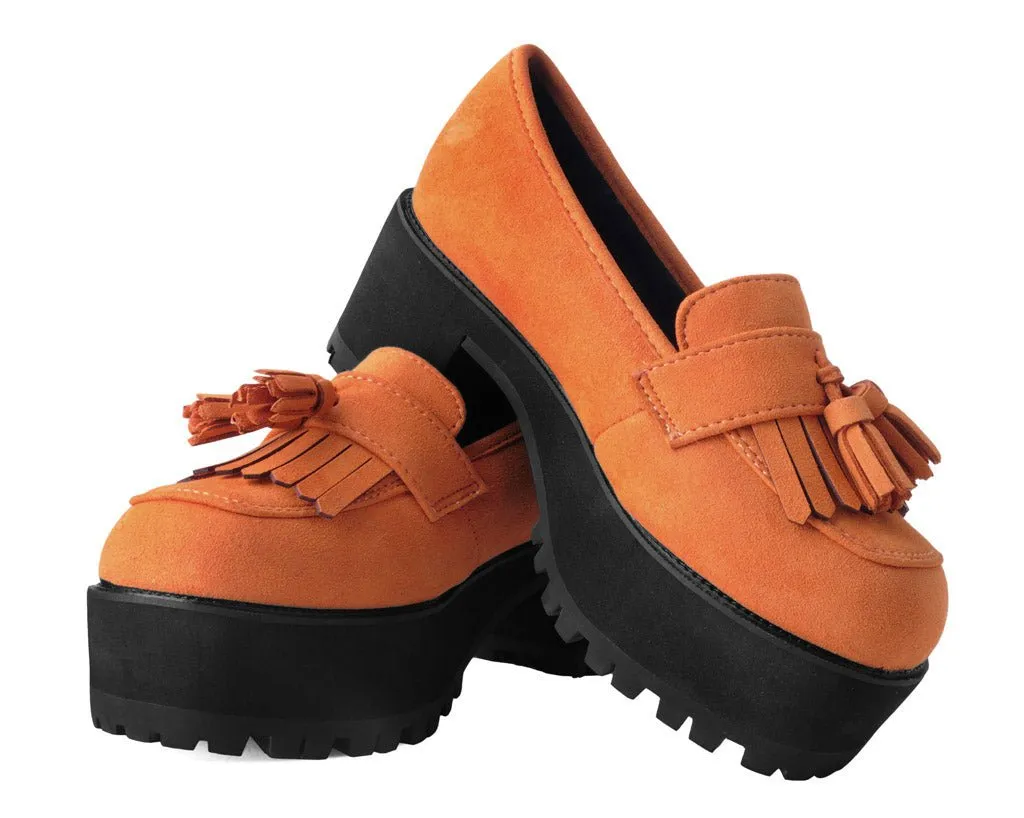 Burnt Orange Fringe Loafer Platform