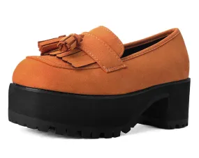 Burnt Orange Fringe Loafer Platform