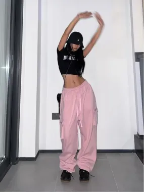 Cargo Pants Women Hip Hop High Waist Baggy Wide Leg Trousers Y2k Streetwear Pants