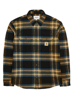 Carhartt WIP Men's Hawkins Shirt - Hawkins Check / Black / Prussian Blue