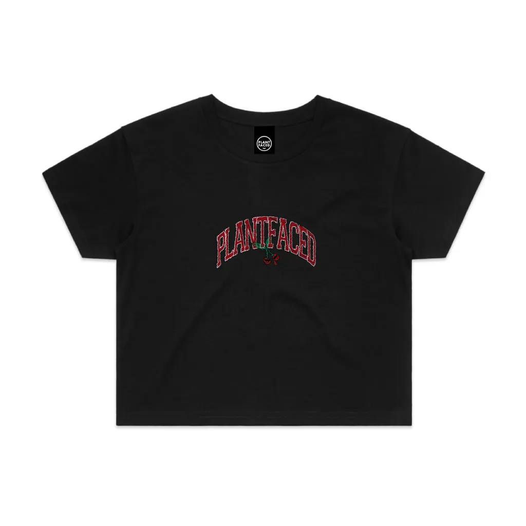 Cherry - Black Crop Top