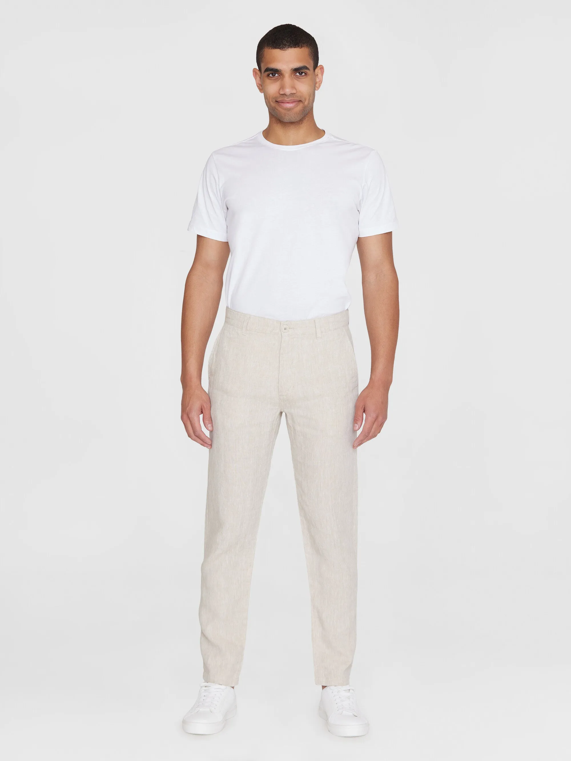 CHUCK regular linen pants - GOTS/Vegan - Light feather gray