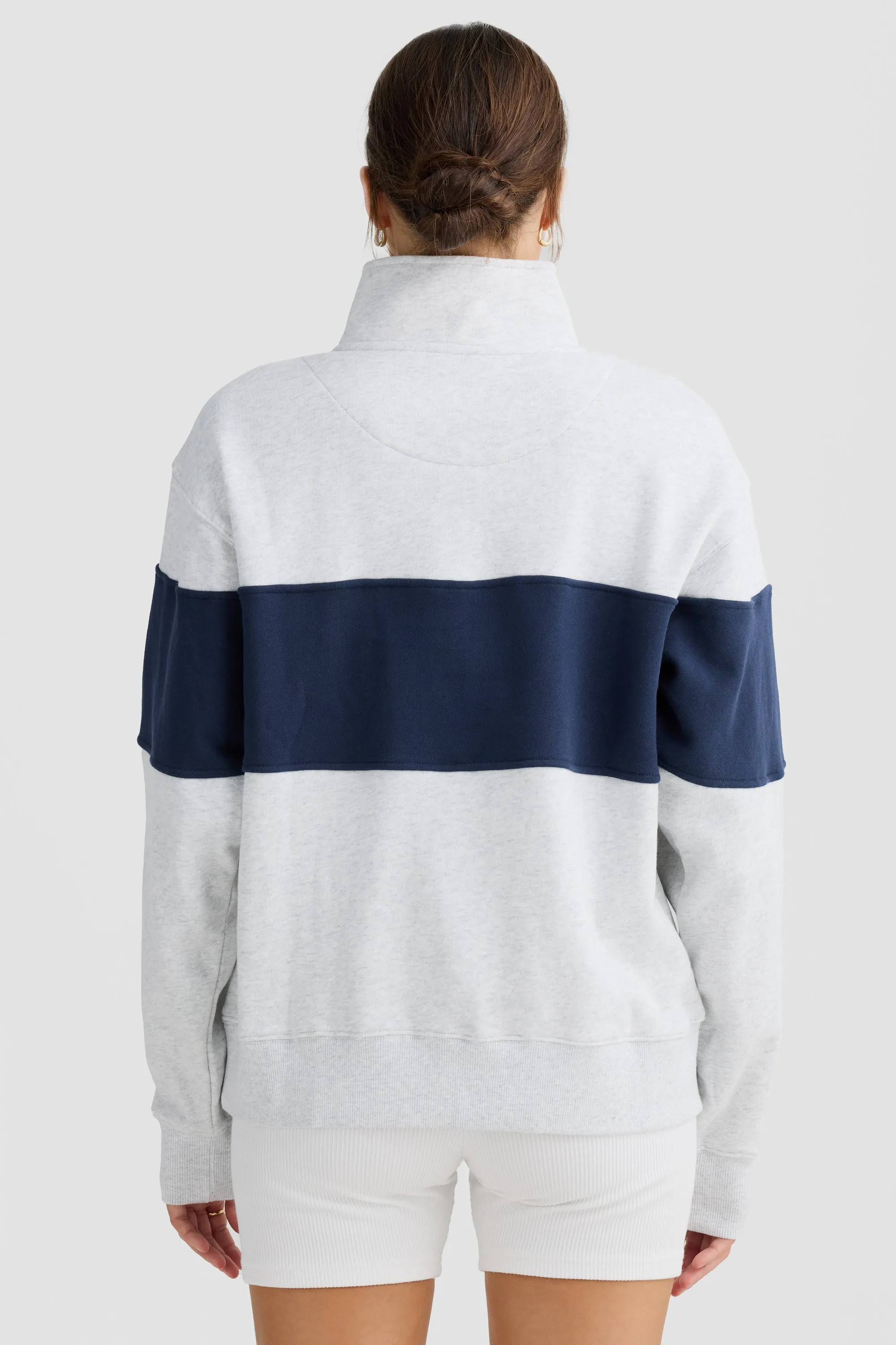 Classic Logo Quarter Zip White Marle