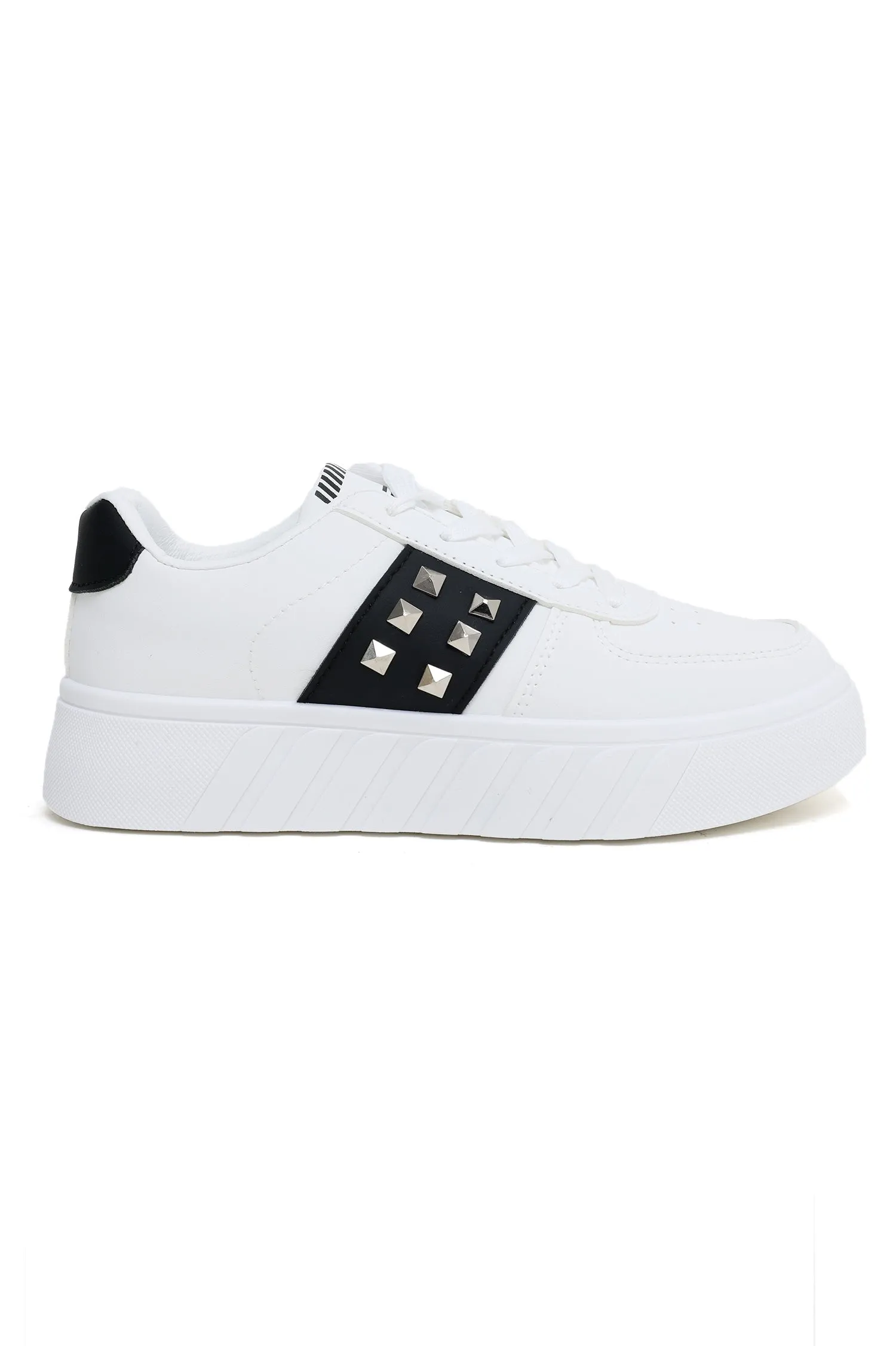 CONTRAST TRAINERS-WHT/BLK