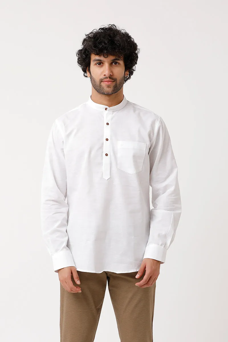 Culture - White Short Kurta for Men | Uathayam