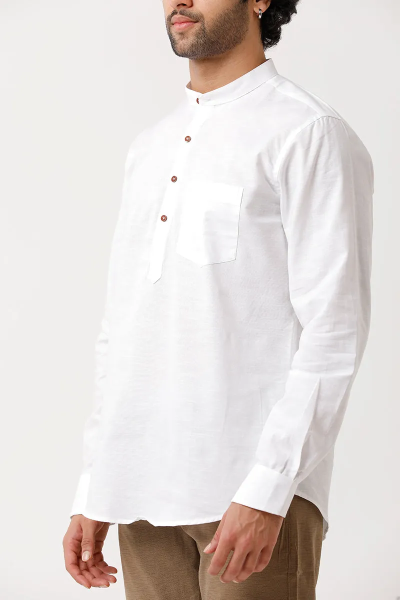 Culture - White Short Kurta for Men | Uathayam