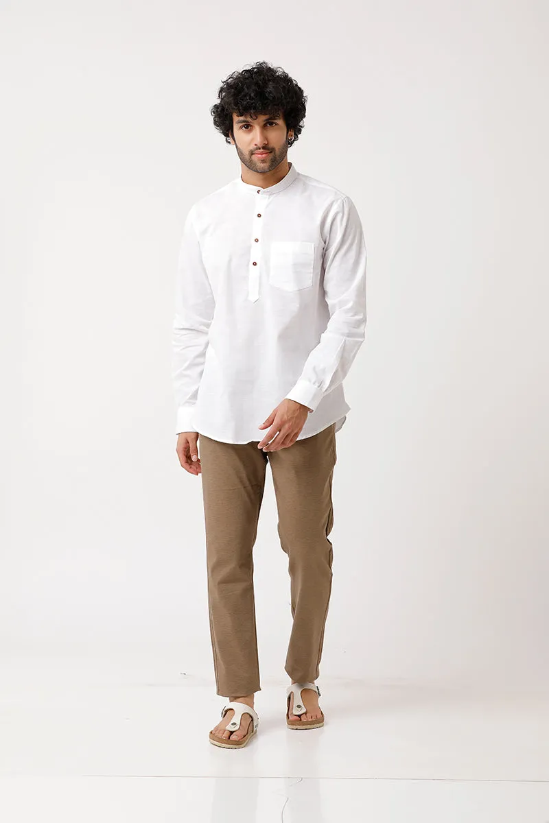 Culture - White Short Kurta for Men | Uathayam