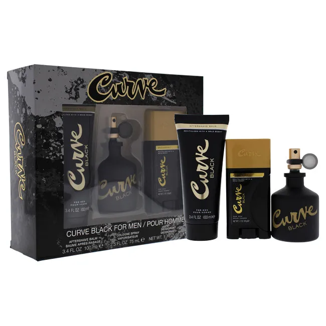 Liz Claiborne Curve Black Gift Set for Men - 3 Pieces