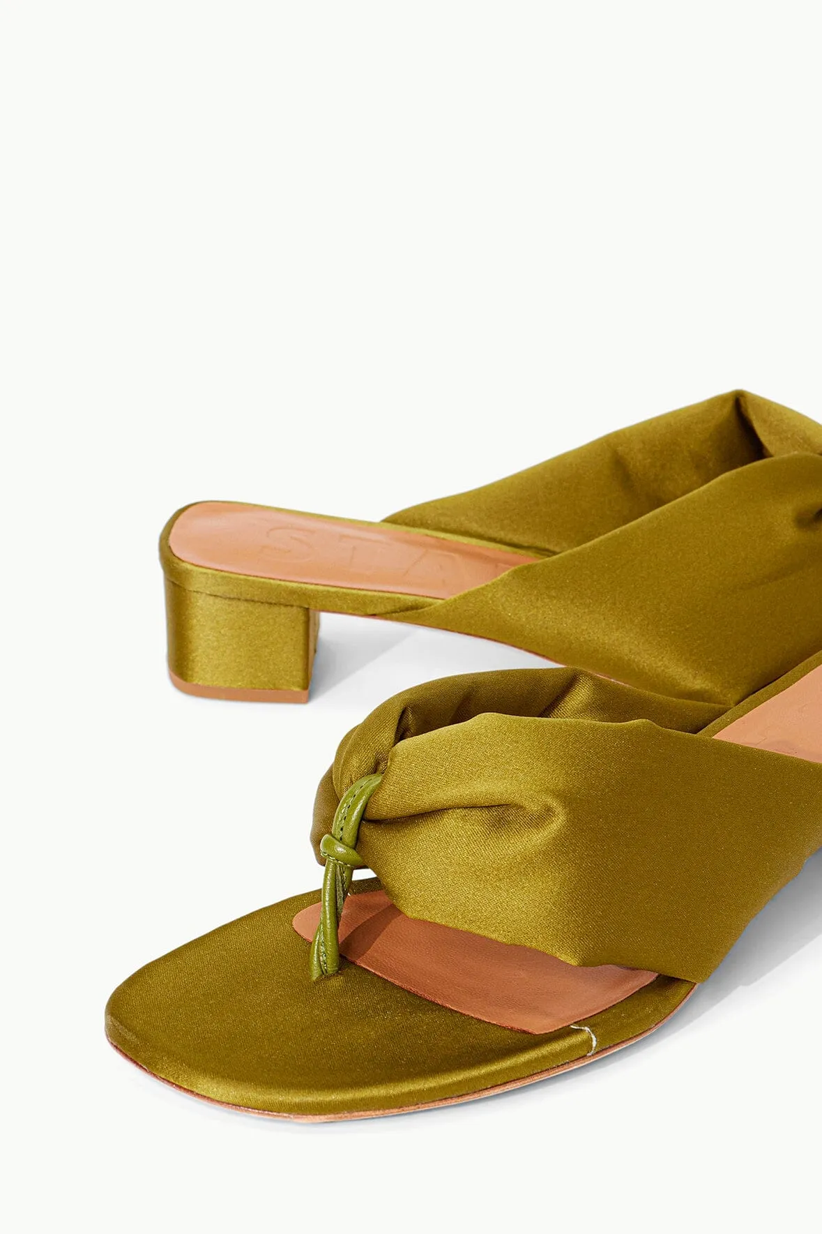 DAHLIA SANDAL | OLIVE SATIN