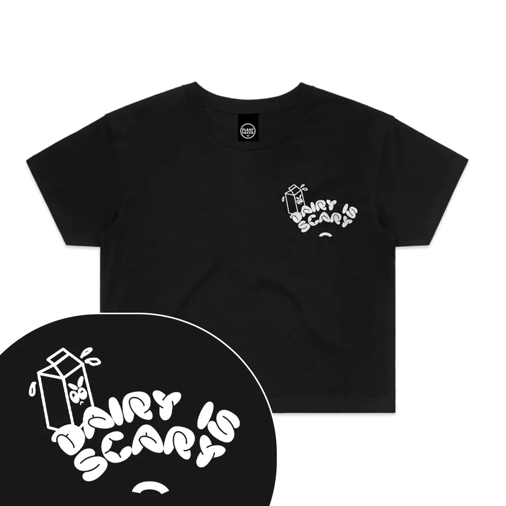 Dairy Is Scary - Black Crop Top