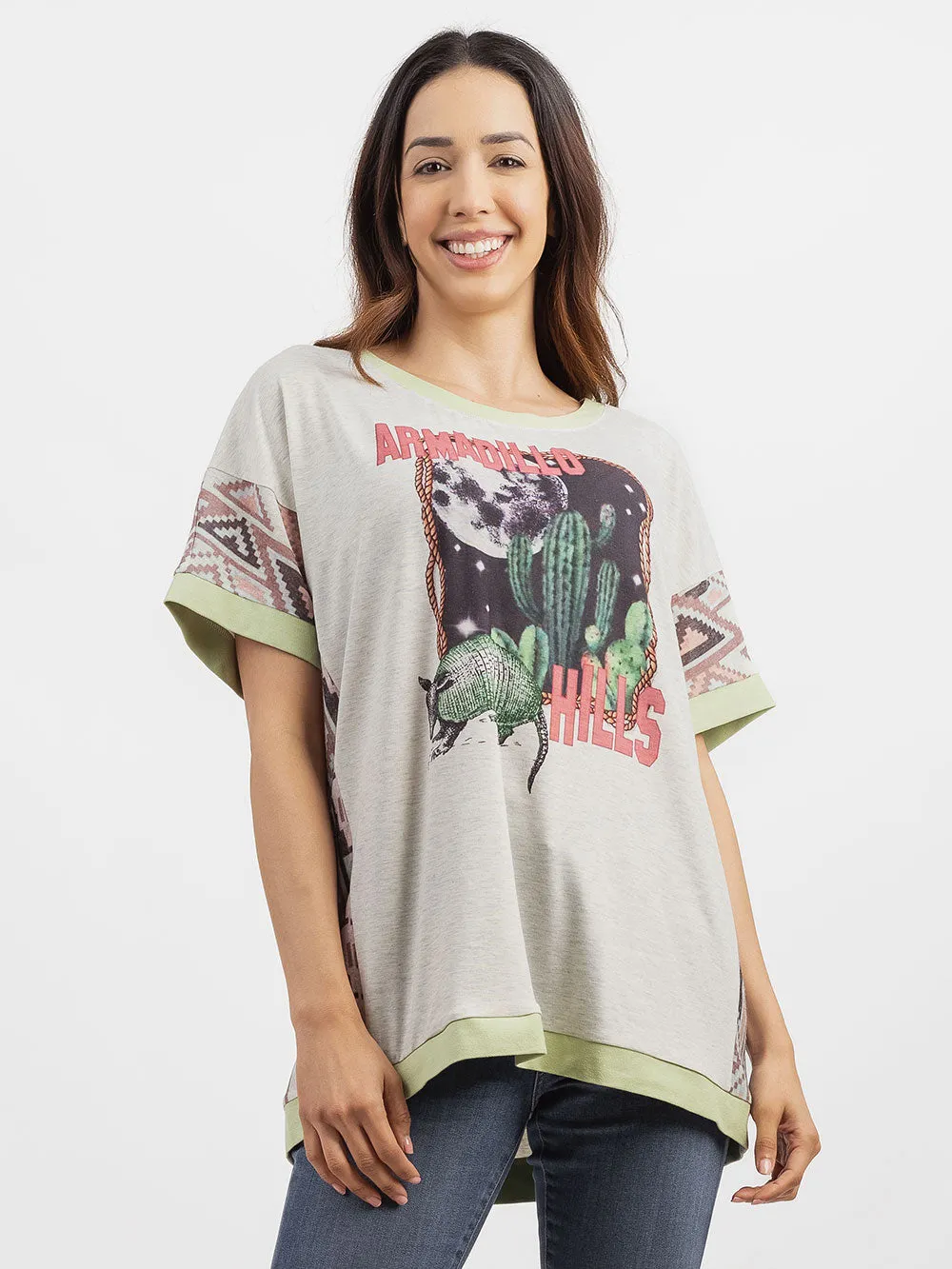 Delila Women Washed ARMADILLO HHLS Graphic Tee