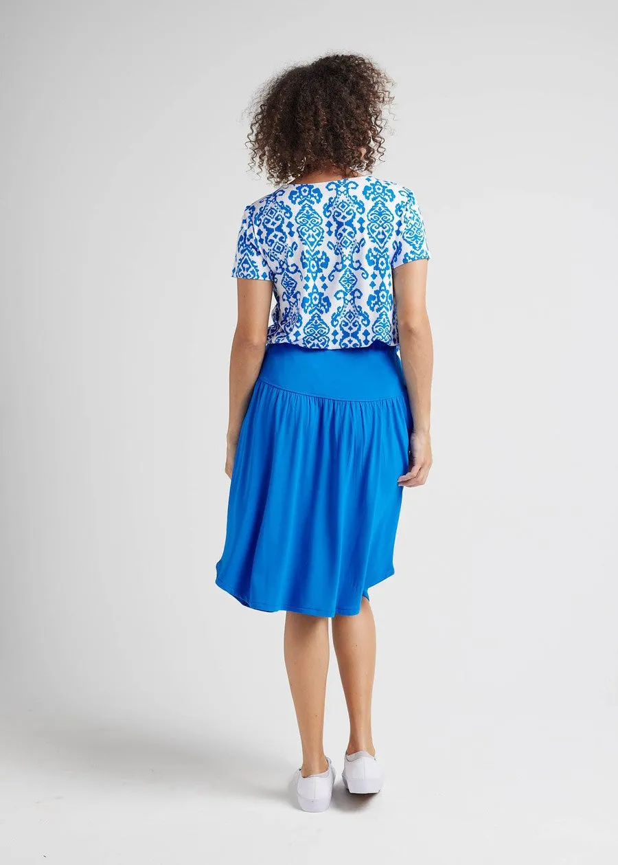 Dionne Bamboo Midi Skirt - Cobalt