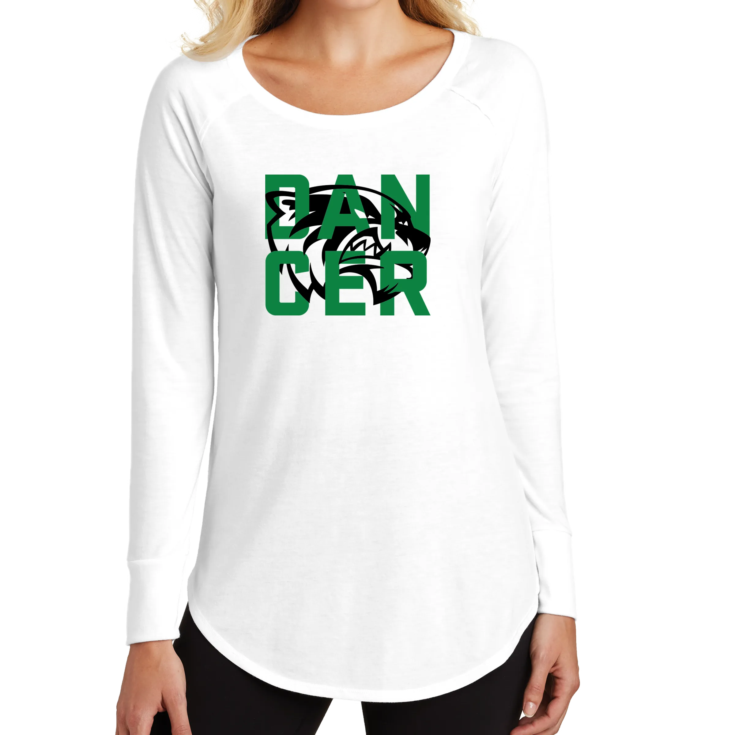 District Women’s Perfect Tri Long Sleeve Tunic Tee- Wolverine Dancer